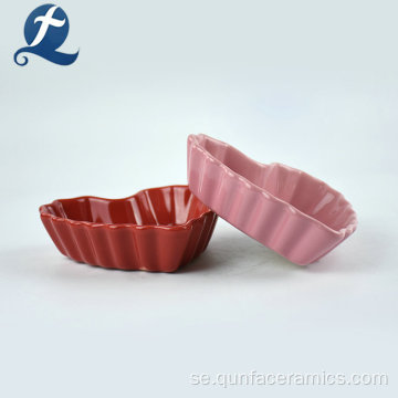 Restaurang Custom Printed Ceramic Heart Shaped Dish